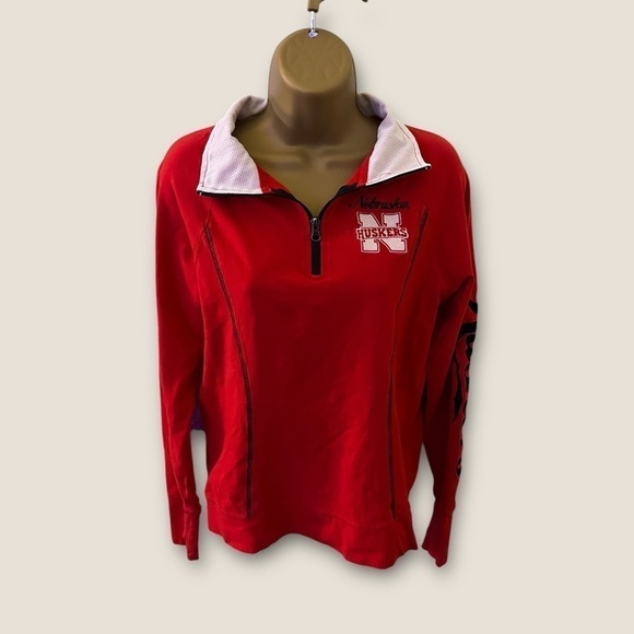 E5 Tops - Nebraska Huskers Women’s Quarter Zip Long Sleeve Red M